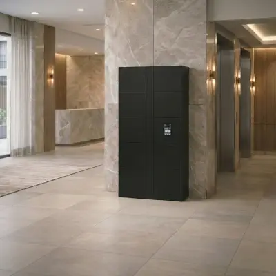 Casilleros para paquetes en edificio residencial