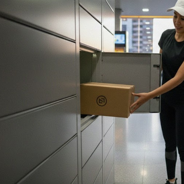 Locker inteligente utilizado para recibir paquetes en edificios