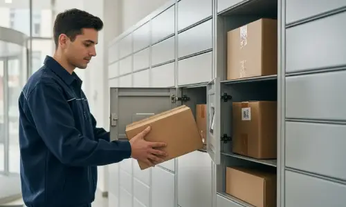 Recepción de paquetes en zonas comunes residenciales